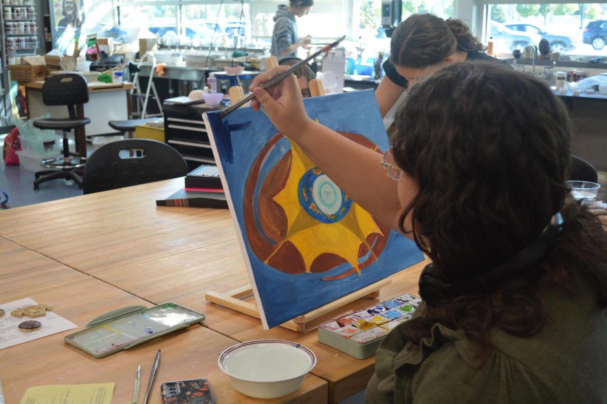 Students are given time to work on their paintings and focus on technique in DP Art. 
