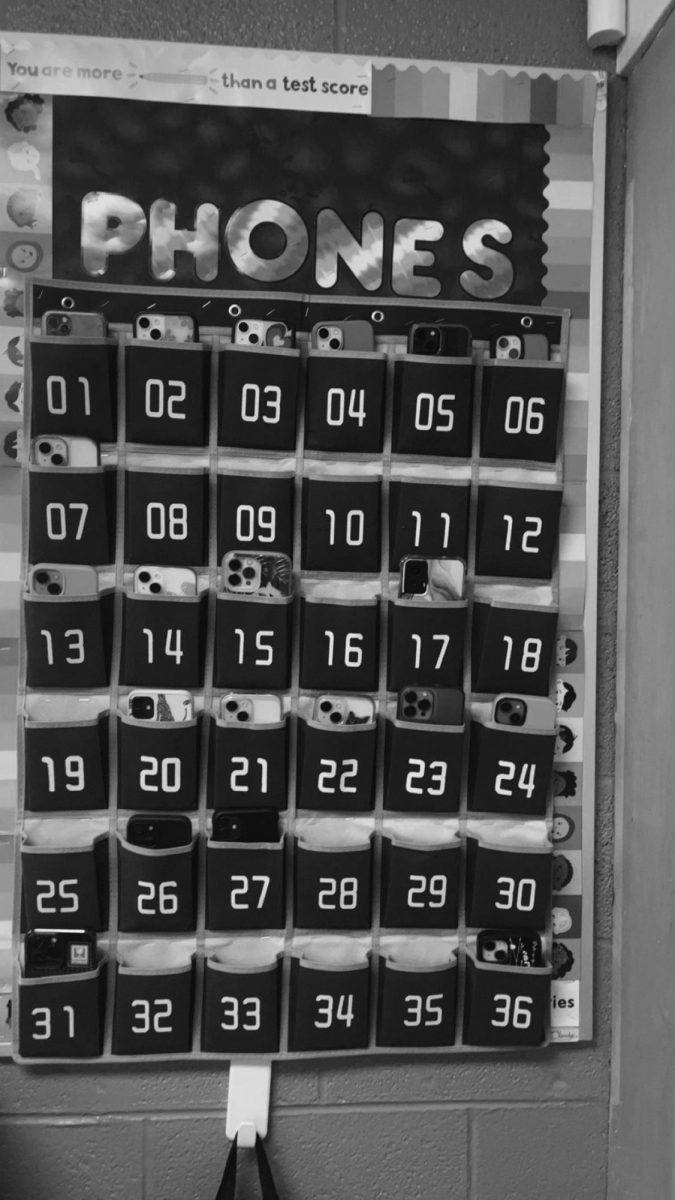 One solution teachers use to address student cell phone use is to keep phones in pockets with assigned numbers during class. 