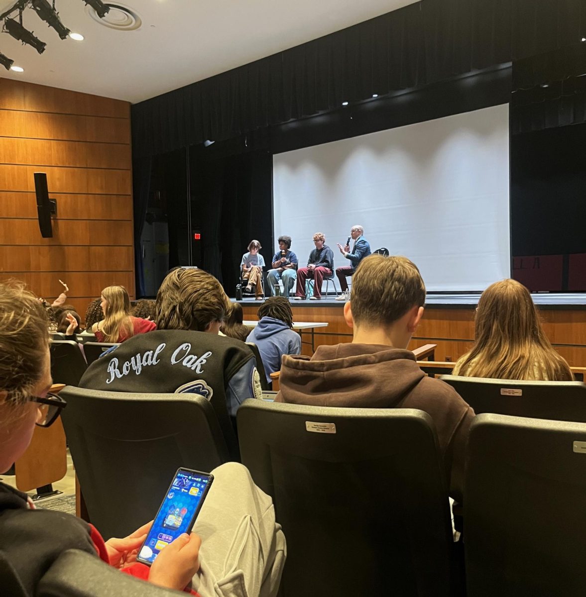 Royal Oak Schools Superintendent John Tafelski made an appearance at the walkout to converse with students on the issue. 