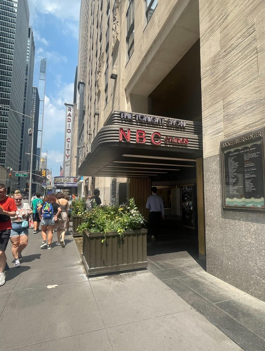 Outside of the NBC Studios building in New York City.