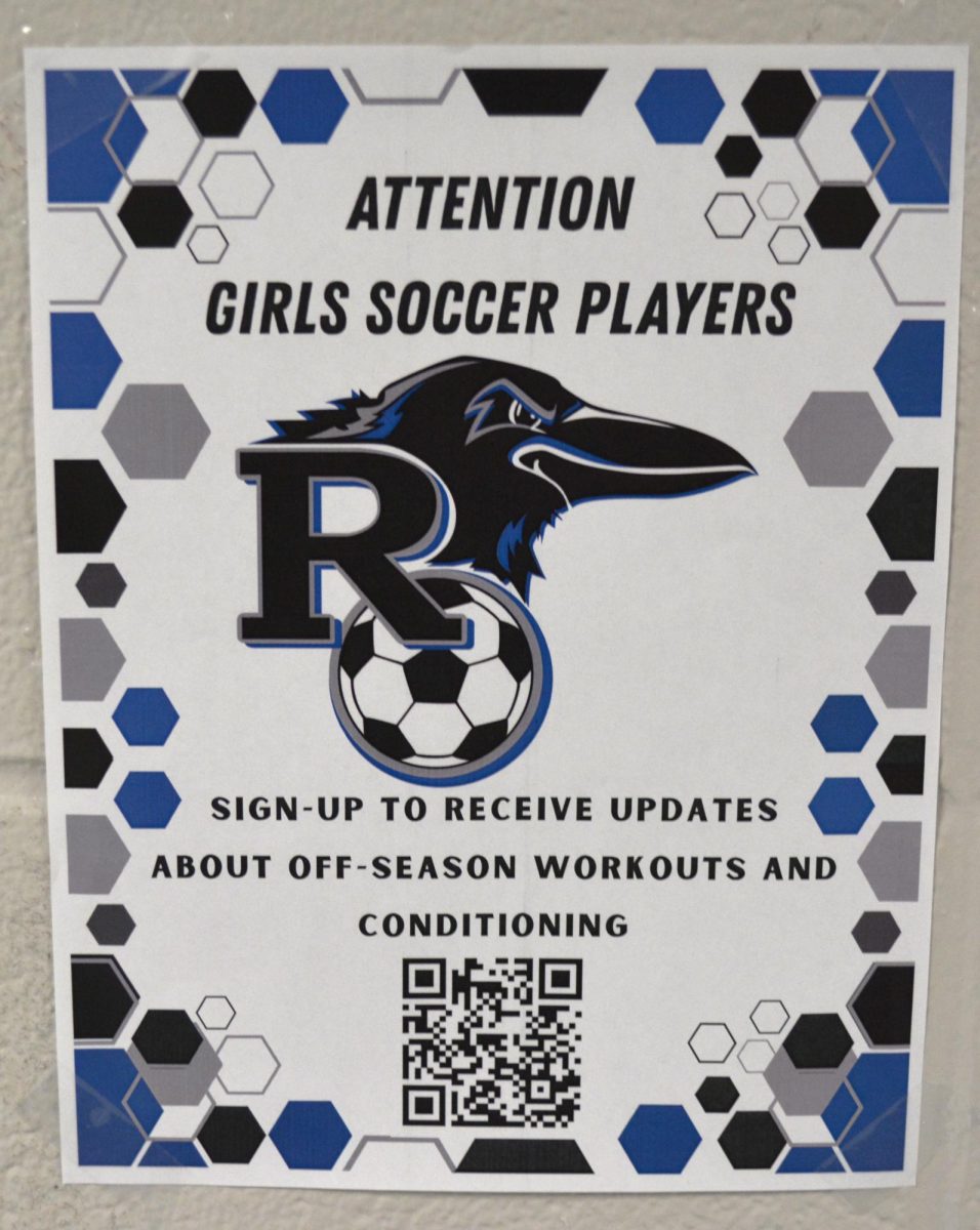 Head Coach Melissa VanGorden prints soccer flyers around the school to raise awareness for the girls soccer teams. 
